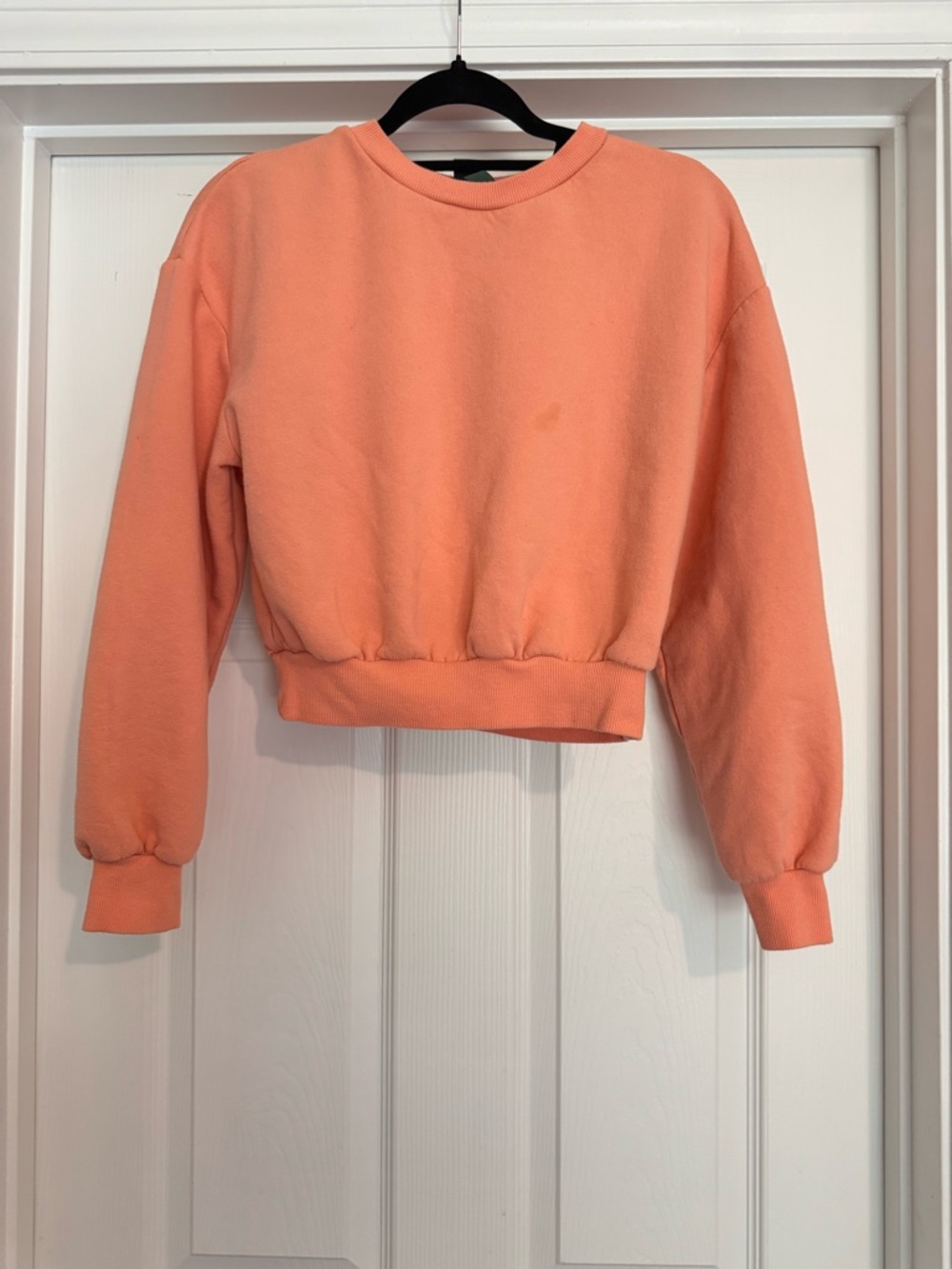 Peach Cropped Crewneck Sweatshirt